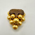 Gold faux pearls grape cluster dress clip Photo 7