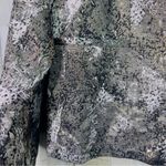 Natori  Small Metallic Jacquard Black Silver Lined Long Sleeve Crop Open Jacket Photo 5