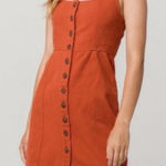 Chloe & Katie M Overall Sleeveless Dress Linen Blend Rust Boho Festival Western Orange Size M Photo 0