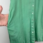 C&C California  100% Linen Shirt Dress Women's M Green Button Front Lightweight Photo 3
