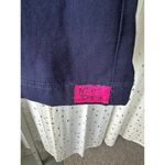 Betsey Johnson Womens Navy Scrub Single Scallop Sleeve Signature Hardware Top XS Photo 5