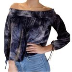 American Eagle Velvet Off Shoulder Top Tie Dye Small NEW Photo 0