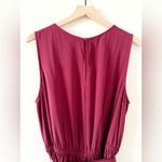Ava & Viv Wide Leg Sleeveless Jumpsuit with waist tie in Burgundy - Size 1X Photo 2