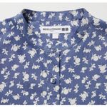 Uniqlo Cotton Silk Long-Sleeve Tunic in Blue Floral Photo 1