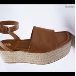 ZARA  PLATFORM WEDGE LEATHER SANDALS Photo 4