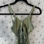 Lululemon Stun to Remember Sage Green Satin Cowl Neck Cutout Midi Dress Photo 7