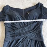 La Femme La‎ Femme Navy Draped Evening Gown Long Sleeve Size 4 Photo 2