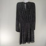 White House | Black Market White‎ House Black Market Blouson Dress Silver Shimmer Black S NWT Photo 3