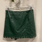 Y2K Green machine faux leather studded micro mini skirt shorts liner rocker punk Size M Photo 9