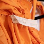 Endless Rose Sunset Cotton Poplin Smocked Eyelet Tiered Long Maxi Dress Orange Photo 2