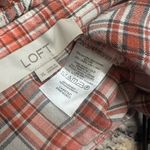 Loft Red and White plaid, Casual Button Down Shirt Photo 3