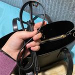 Michael Kors Black Leather Gold Accent Purse Photo 2