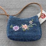 Rosetti Vintage  Blue Floral Raffia Mini Bag Deadstock New With Tags Photo 0