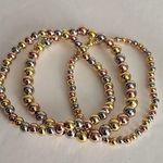 Set of 3 Gold Plated Tricolor Stretch Bracelet Bracelets New Photo 0