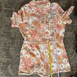 Skies Are Blue Women’s Size L Floral Pastel Pink Collared Button Front Romper Photo 8