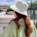 Black Fluffy Fur Bucket Hat Photo 2