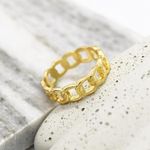 Minimal Gold Chain Link Ring Photo 1