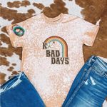 Gildan No Bad Days Rainbow Bleach Dye Graphic Tee Photo 0