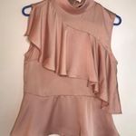 ZARA Blush Sleeveless Satin Blouse Photo 0