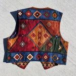 VTG 90s Coldwater Creek muted primary Southwestern Aztec tapestry vest LARGE Photo 1