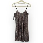 Melrose and Market  Mini Dress Women's XXS Black Rainbow Sequin Sleeveless NWT Photo 1