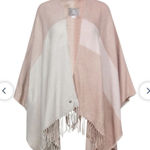 SOIA & KYO  - Light Pink & Cream Colorblocked Open Poncho w/ Scarf Hem OS Photo 0