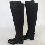 Tory Burch Leather Over the Knee Riding Boots Size 5 Black Low Block Heel Photo 4