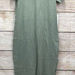 Mate the Label Organic Cotton T-Shirt Maxi Dress Size S Green Side Slits Photo 0