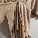 Beige Draped V Photo 3
