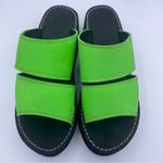 Y2K foam platform sandals double strap neon green/black Size 8 Green Photo 6