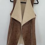Knox Rose Women’s  Long Faux Suede Sherpa Vest, Size Small Photo 0