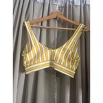 Mustard Yellow and white strip d Bikini color sz Medium Photo 2