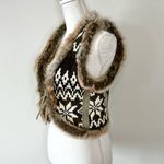 Moda International Fur Sweater Vest Brown Size XS Photo 2