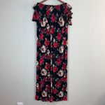 Altar'd State Alter’d State Maxi Dress S‎ Black Red Rose Floral Smocked Off The Shoulder Boho Photo 5
