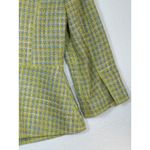 Sigrid Olsen  Y2K Womens Tweed Blazer Jacket Yellow Blue Plaid Size 4 Photo 8