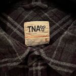 Aritzia  TNA boyfriend Flannel Dark Gray Plaid Button Down Shirt Women's Size S Photo 2