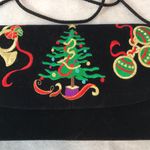 Christmas embroidered crossbody/shoulder bag purse Black Photo 1