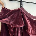 WAYF Wine Red Off The Shoulder Velvet Jepson Ruffle Blouse Size Small Photo 5