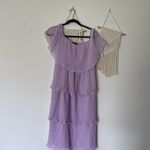 Lulus  Gala Ready Lavender Off The Shoulder Ruffle Midi Dress Photo 1