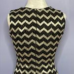 Betsy and Adam Black / Silver Chevron Striped Sleeveless Cocktail Dress Size 8 Photo 9