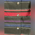 Talbots Silk Red Blue Black Metallic Striped Blazer Jacket Women’s Size 14 Photo 4