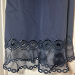 Elie Tahari  navy sheath embroidered sheer dress  midi size 4 Photo 6