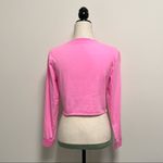 Vans  After Dark Bright Pink Black Embroidered Long Sleeve Cropped Shirt XS Photo 5