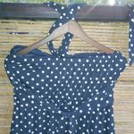 Paper Dolls Paper Doll 1X Navy White Dots Halter Dress Photo 4