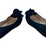 NWOT Birdies The Finch Rare Black Satin Flats with Floral Toe Decoration Photo 6