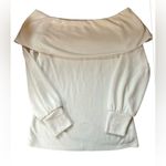 Ann Taylor Off-the-Shoulder Sweatshirt. Size XS. Ivory Color Photo 1
