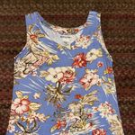 VINTAGE BLUE HAWAIIAN FLORAL LADY PRINT SHIFT DRESS Photo 2