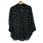 Boutique  Birdcage Black & White Polka Dot Chiffon Long Sleeve L Photo 1