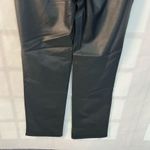 H&M NWT Black Vegan Faux Leather High Waist Straight Leg Pants Size 4 Photo 6