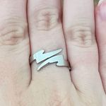 Stainless Steel Lightning Bolt Ring Silver Photo 0